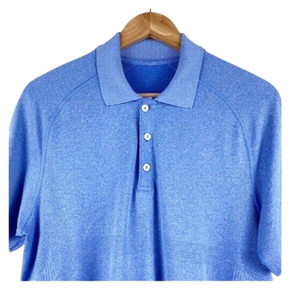 Lululemon Metal Vent Tech Performance Short Sleeve Polo - Men's Large - Blue - Picture 3 of 16